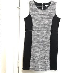 3 Calvin Klein Whimsical Black Gray Tweed Dress